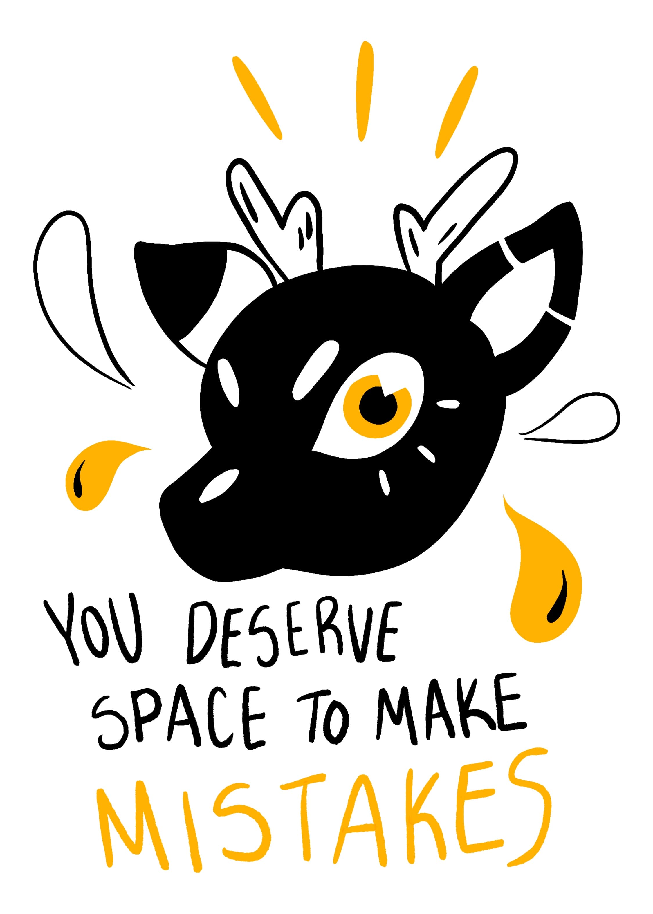 a deer with the caption "you deserve space to make mistakes"